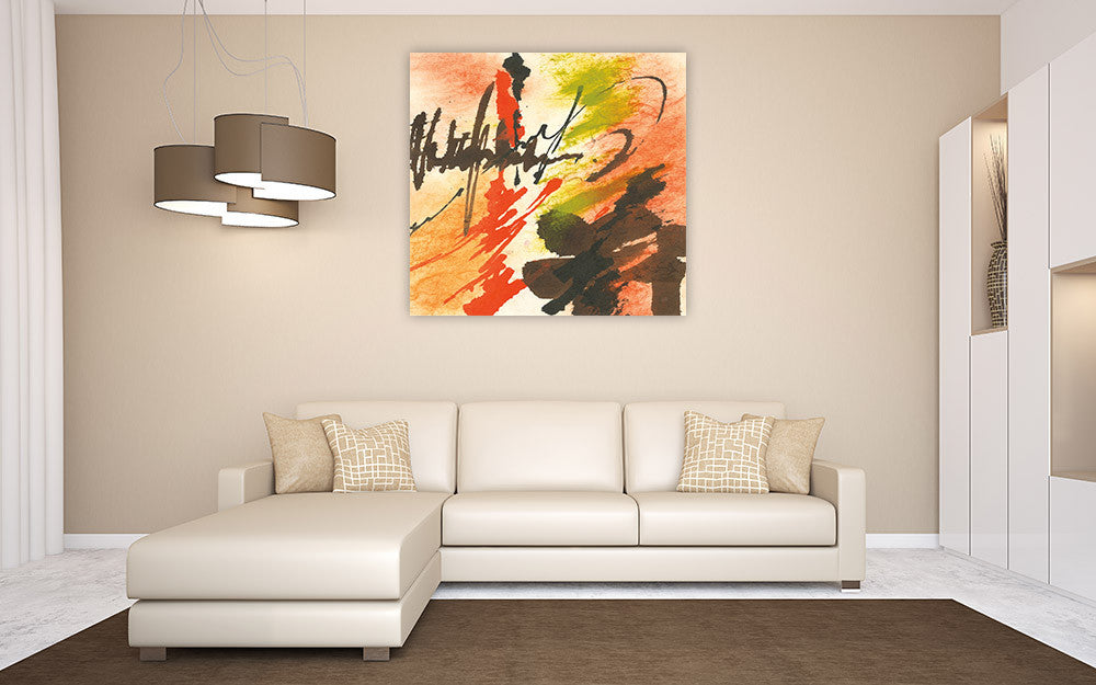 Graffiti Orange II Wall Art Print on the wall