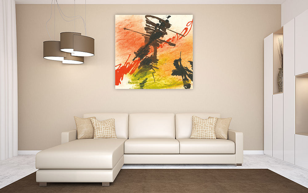 Graffiti Orange I Wall Art Print on the wall