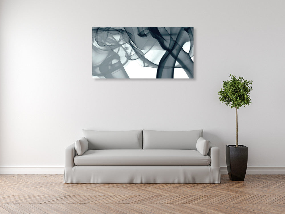 Grey Smoke Wall Art Print on the wall
