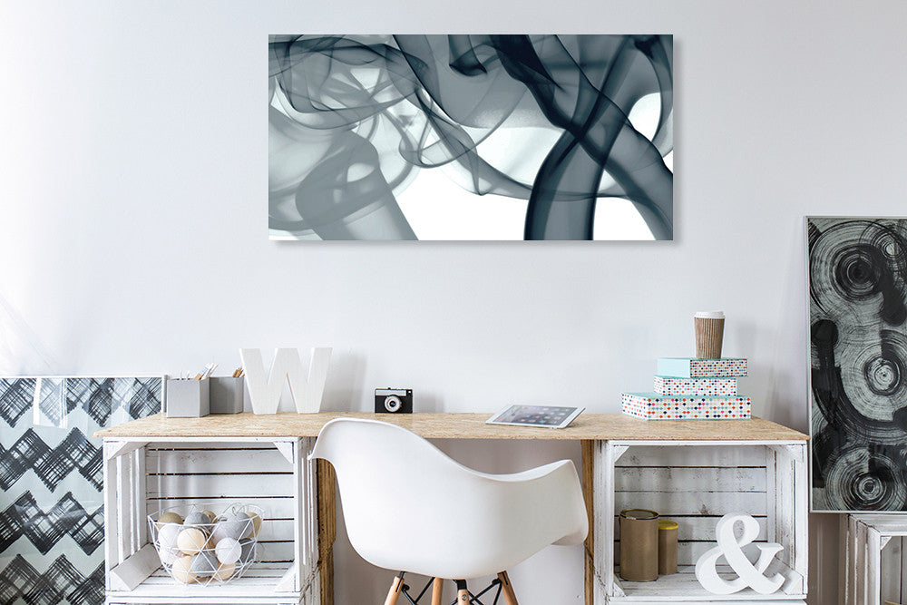 Grey Smoke Wall Art Print on the wall