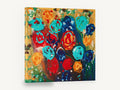 Poured Paint Blooms, abstract flower poured acrylic art, floral canvas wall art print ready to hang