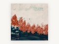 Rust Trees at Dusk, floral canvas wall art print, front view