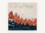 Rust Trees at Dusk, floral canvas wall art print, front view