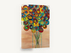 Spinning Colour Bouquet, abstract colourful flower bouquet painting, floral canvas wall art print ready to hang