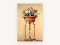 Terracotta Urn Fresco, floral canvas wall art print, front view