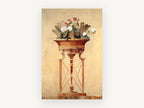 Terracotta Urn Fresco, floral canvas wall art print, front view