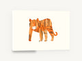 Paper Cut Tiger, orange paper collage tiger illustration, animal canvas wall art print ready to hang
