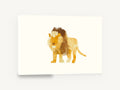 Paper Cut Lion, lion paper collage illustration, animal canvas wall art print ready to hang