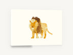 Paper Cut Lion, lion paper collage illustration, animal canvas wall art print ready to hang