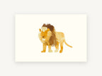 Paper Cut Lion, lion paper collage illustration, animal canvas wall art print, front view