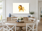 Paper Cut Lion animal canvas print on the wall of a Hamptons dining room