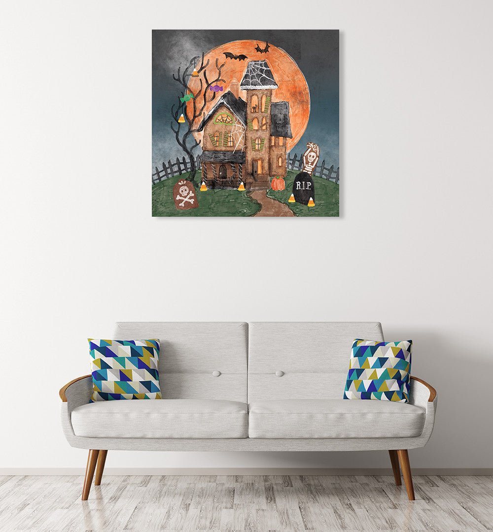 Haunted Villa Wall Art Print on the wall