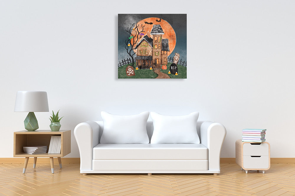 Haunted Villa Wall Art Print on the wall
