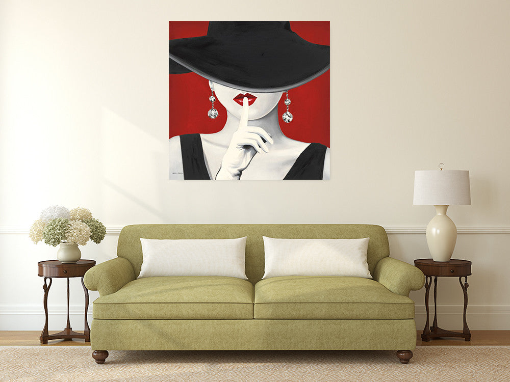 Haute Chapeau Rouge I Wall Art Print on the wall