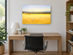 Golden Tide Flat landscape canvas print on the wall of a study
