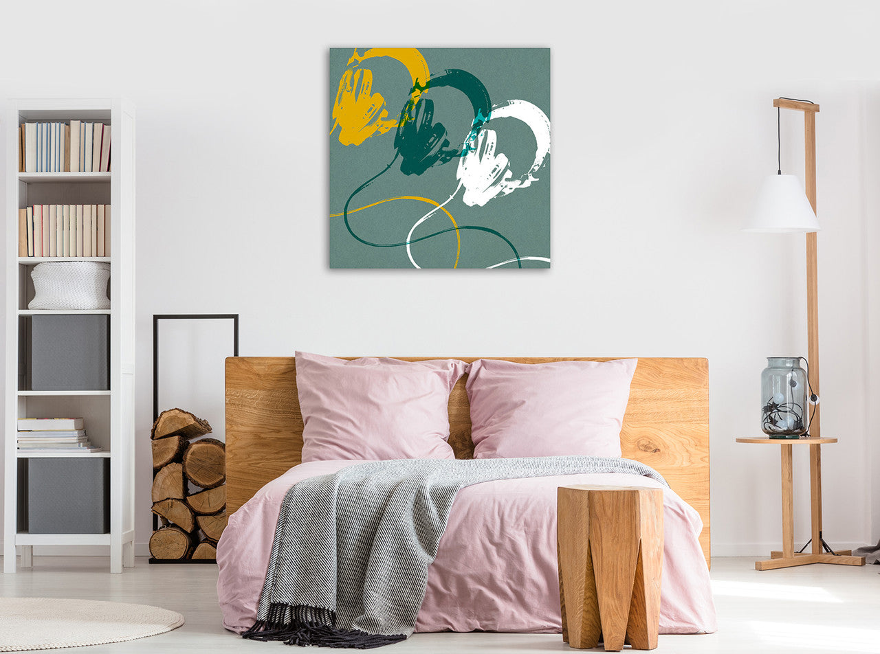 Headphones A Wall Art Print on the wall