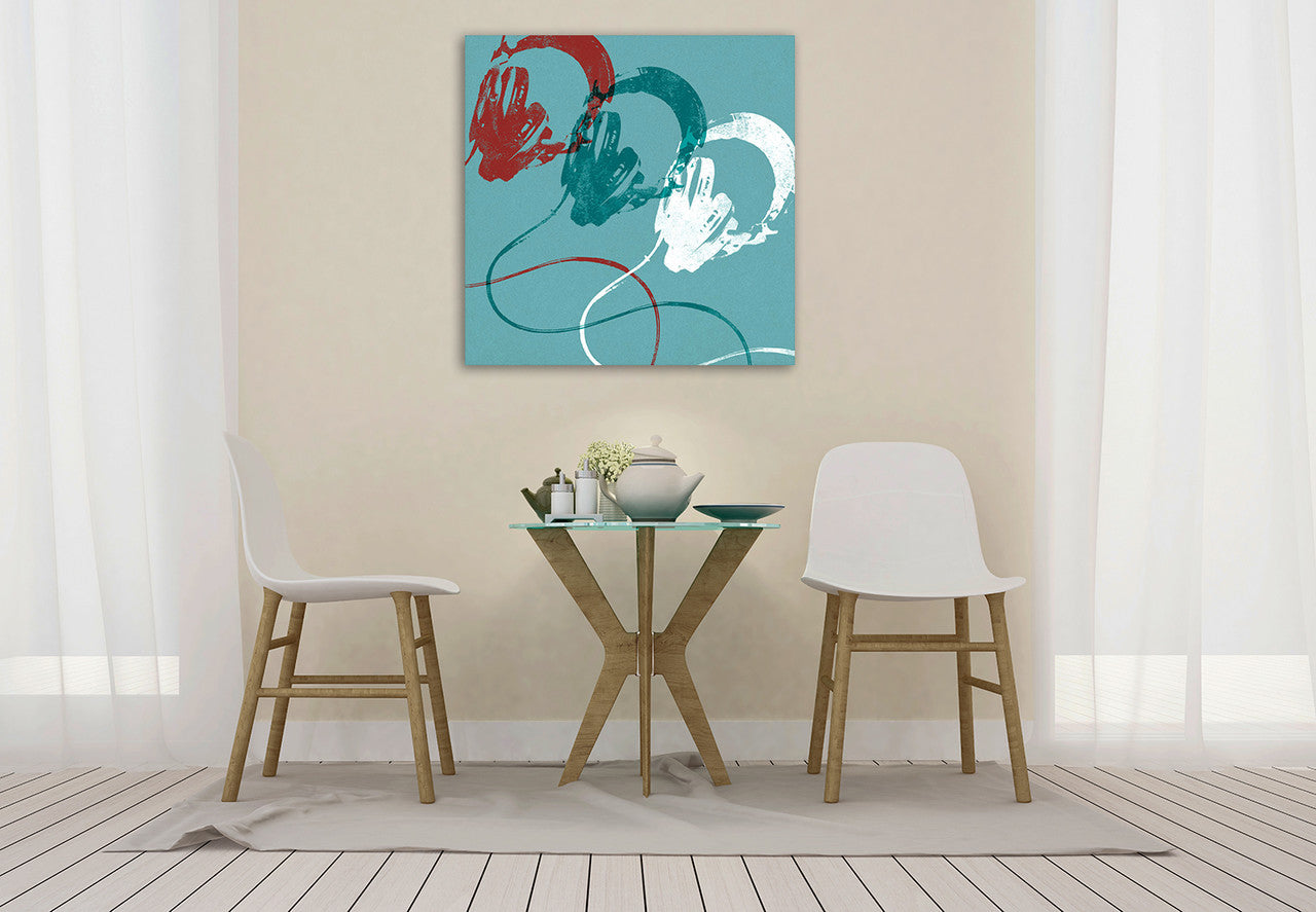 Headphones B Wall Art Print on the wall