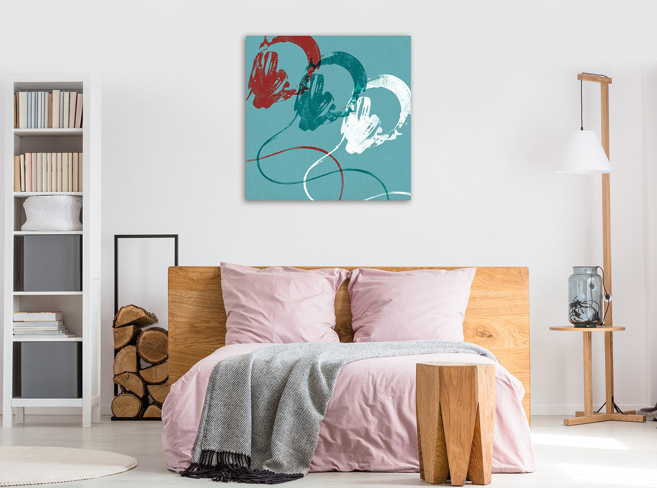 Headphones B Wall Art Print on the wall