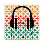Headphones Music Retro Wall Art Print
