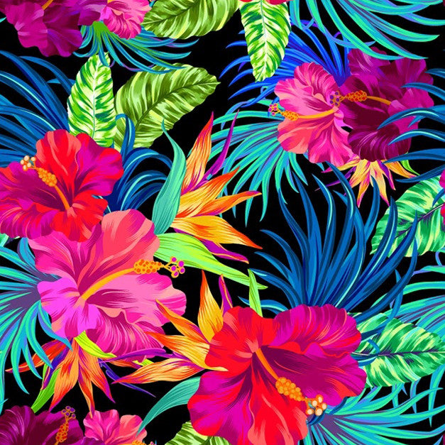 Hibiscus Palms Wall Art Print