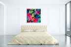 Hibiscus Palms Wall Art Print on the wall