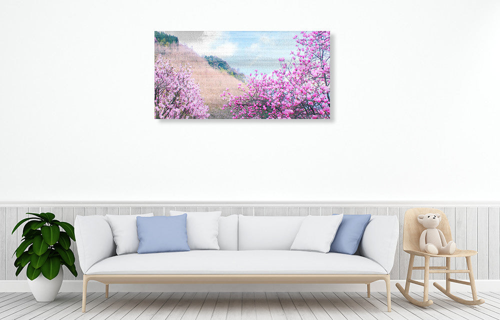 Hillside Blooms Wall Art Print on the wall