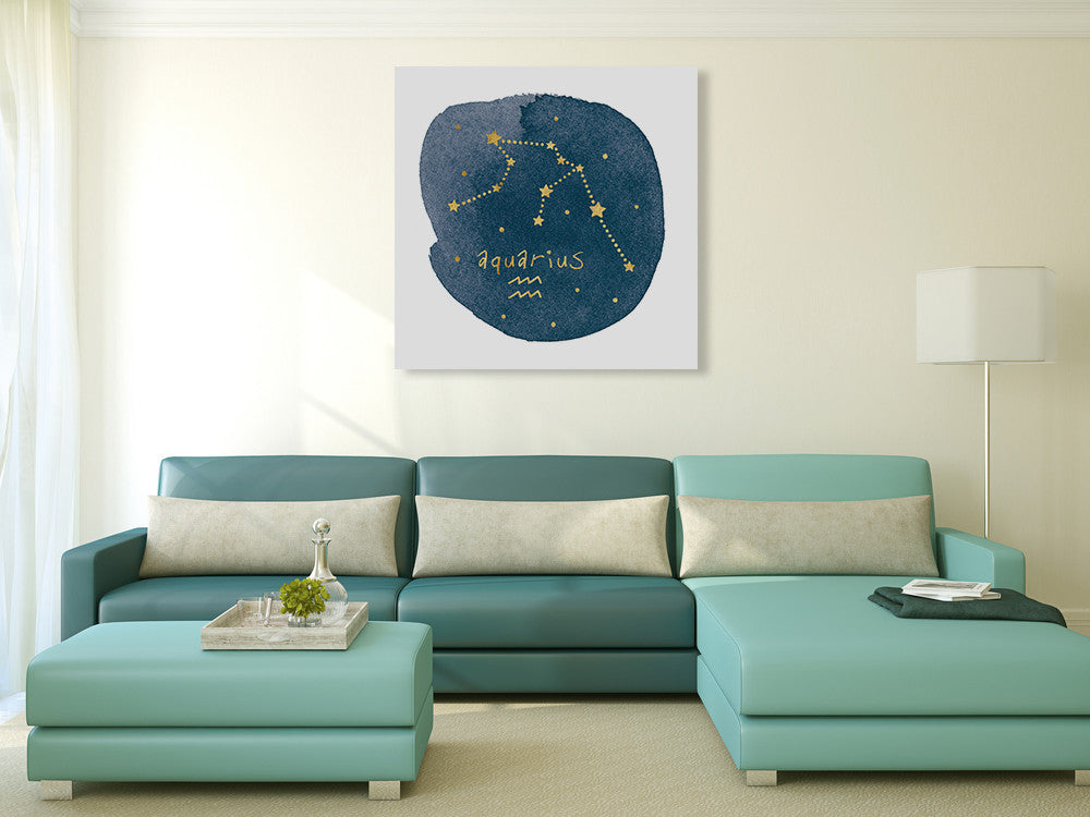 Horoscope Aquarius Wall Art Print on the wall