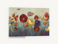 Poppies Adrift, red orange poppies floral painting, floral canvas wall art print ready to hang