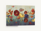 Poppies Adrift, red orange poppies floral painting, floral canvas wall art print ready to hang