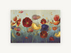 Poppies Adrift, floral canvas wall art print, front view