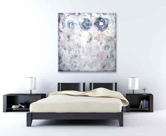Brooke Howie | White Abstract with Circles on the wall