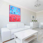 Brooke Howie | Red Blue Abstract on the wall