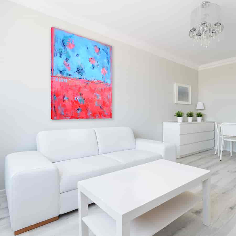 Brooke Howie | Red Blue Abstract on the wall