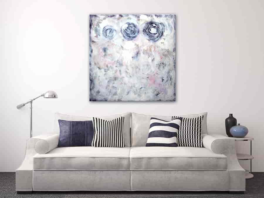 Brooke Howie | White Abstract with Circles on the wall
