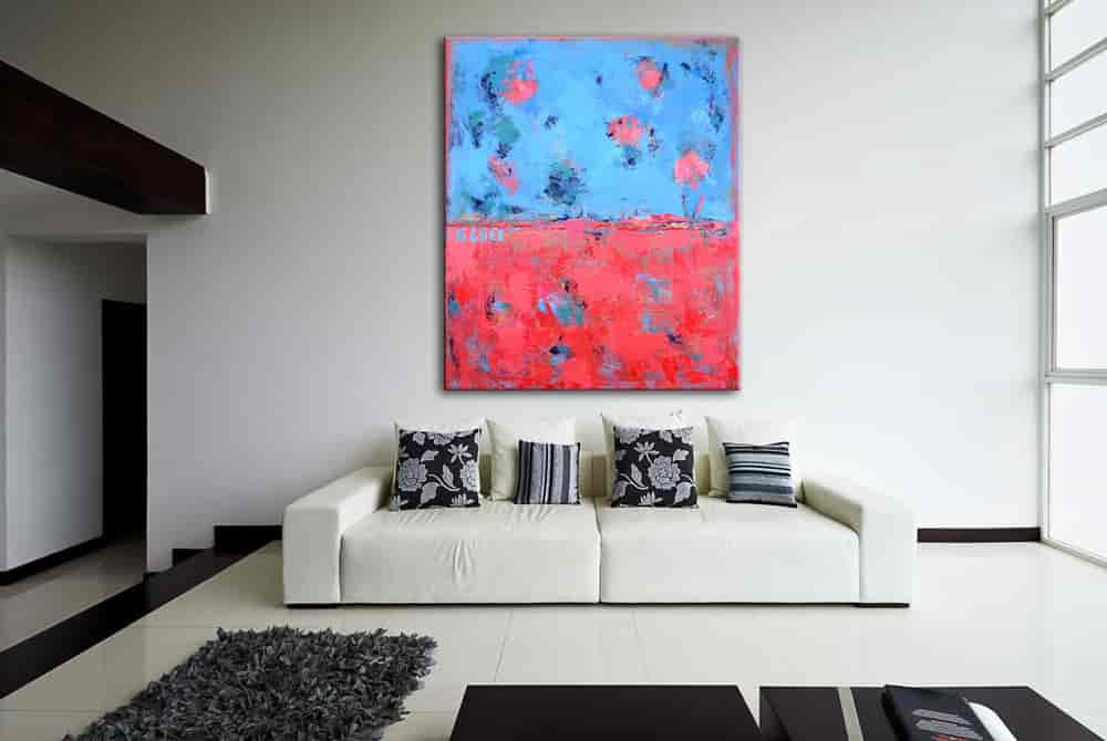 Brooke Howie | Red Blue Abstract on the wall