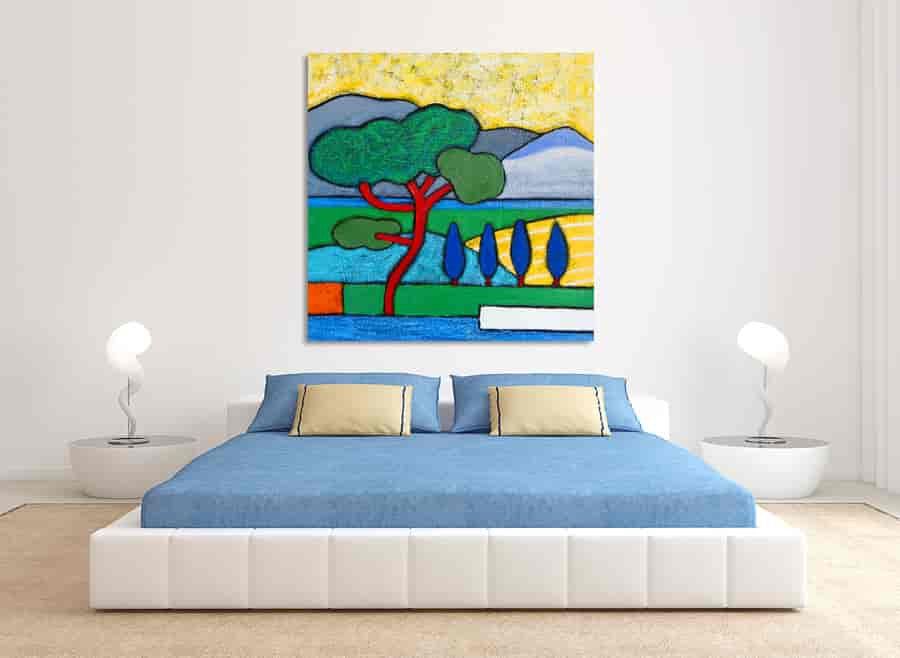 Roman Pine in Spring on the wall