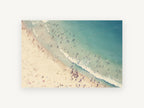 Summer Shore Crowd, coastal canvas wall art print, front view