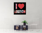 I Love London Wall Art Print on the wall