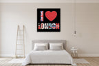 I Love London Wall Art Print on the wall