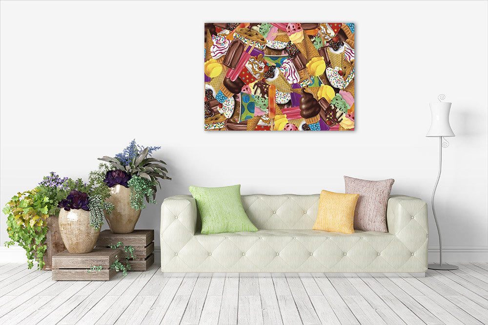 Ice Cream Collage Wall Art Print on the wall