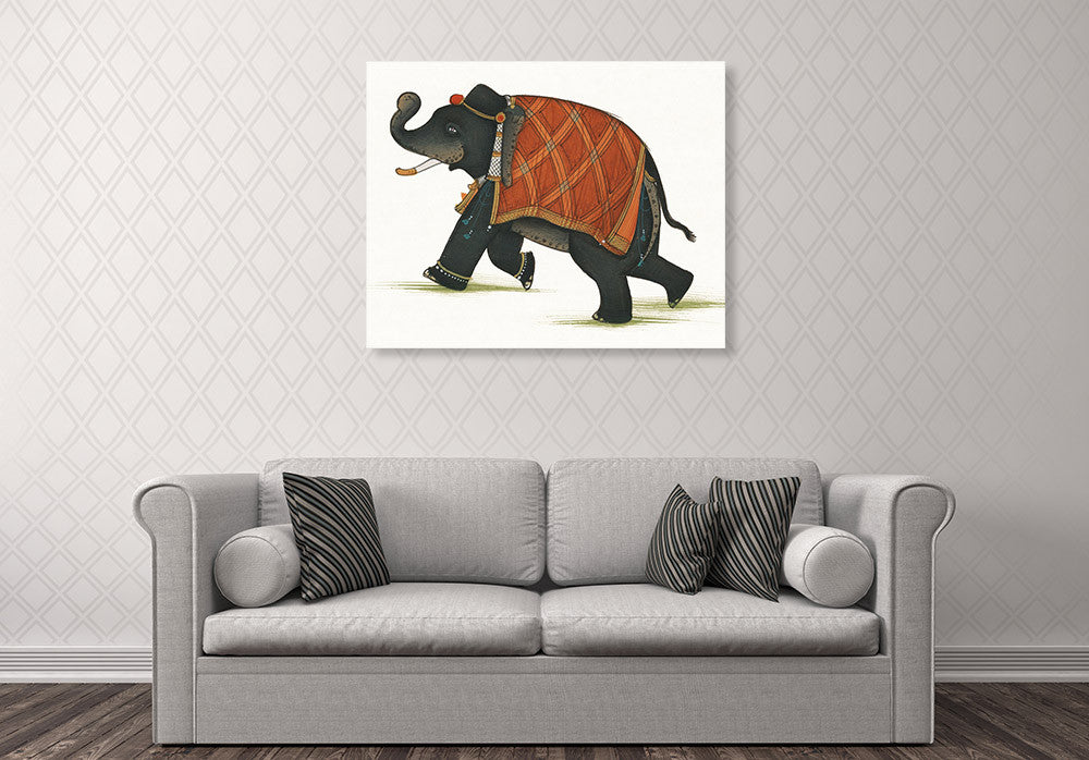 India Elephant II Wall Art Print on the wall