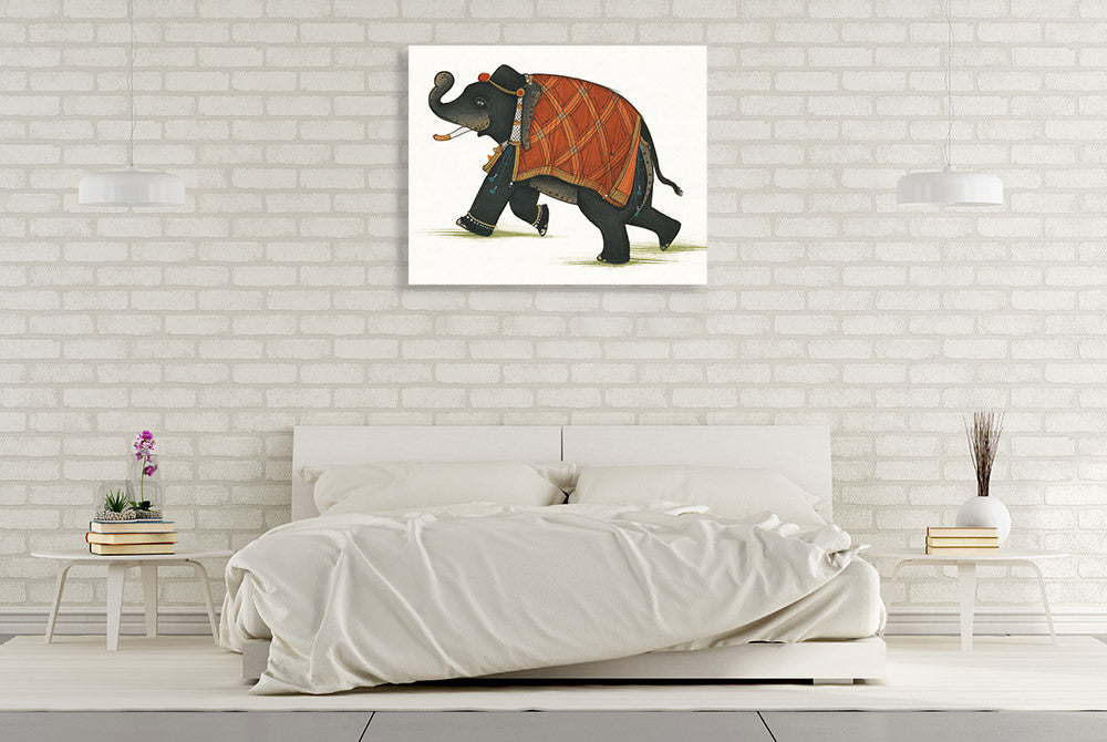 India Elephant II Wall Art Print on the wall
