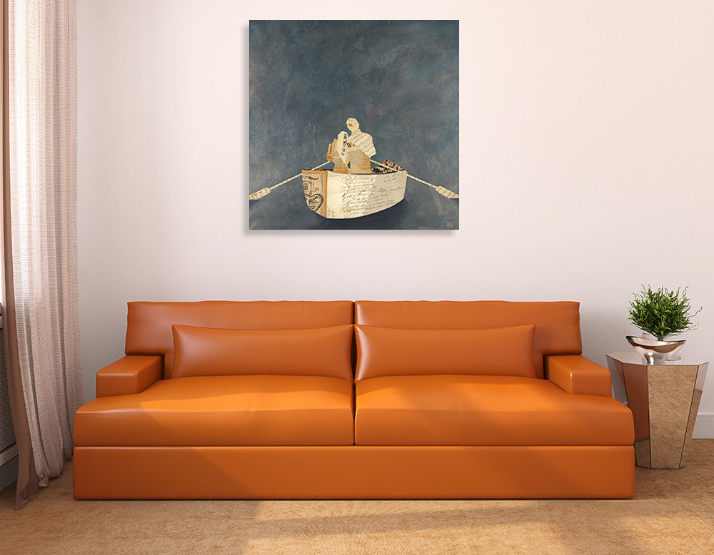 Into the Blue Wall Art Print on the wall