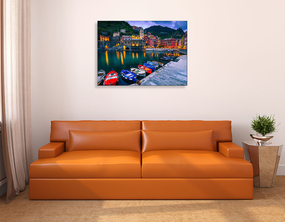 Italy Vernazza Village Wall Art Print on the wall