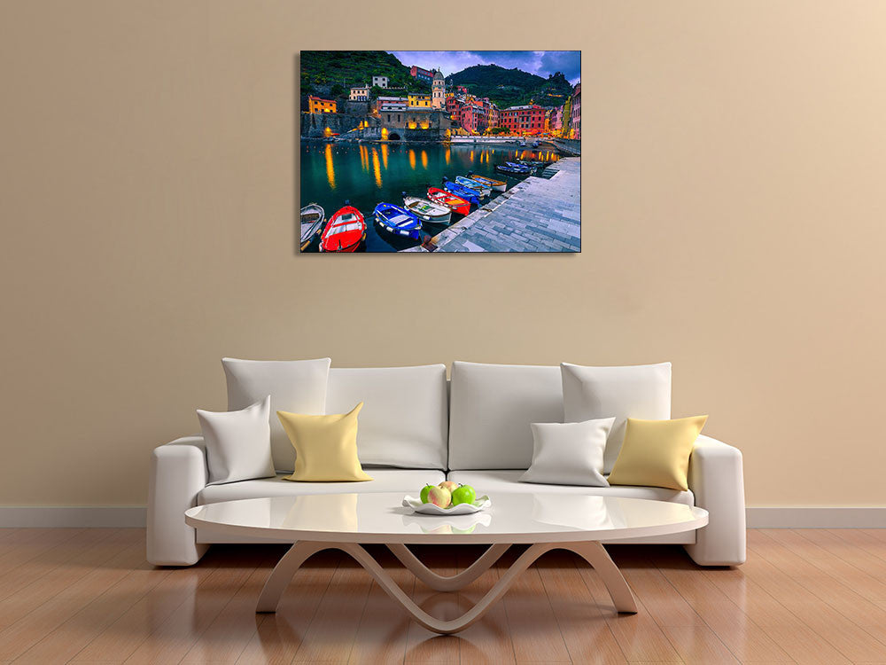 Italy Vernazza Village Wall Art Print on the wall