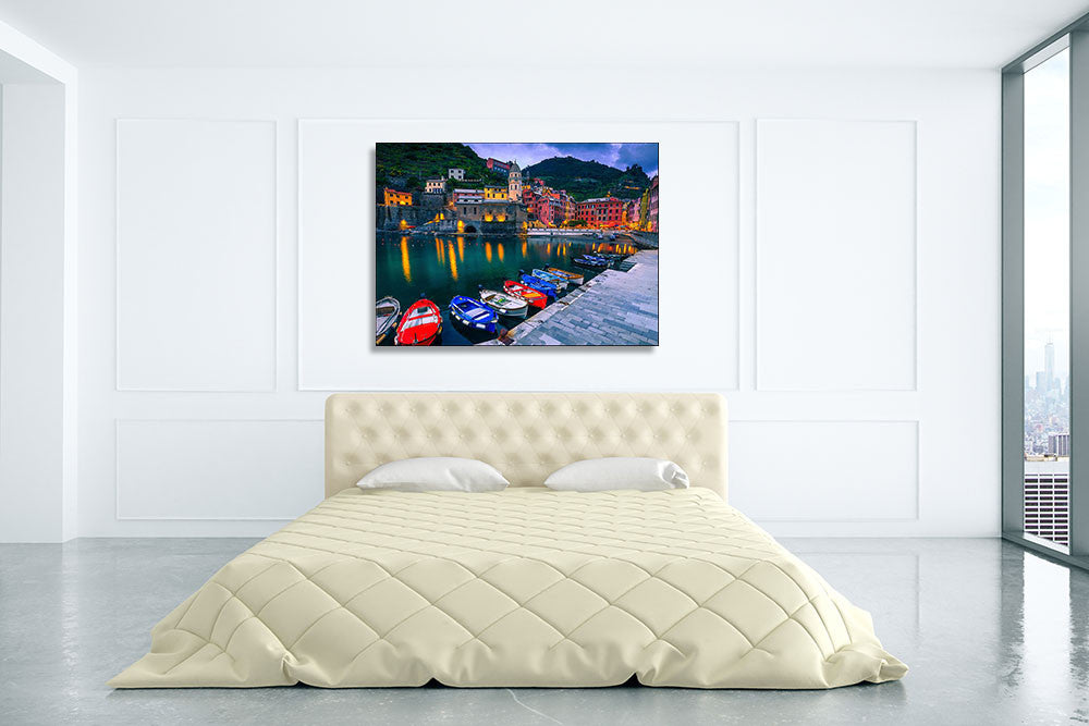 Italy Vernazza Village Wall Art Print on the wall