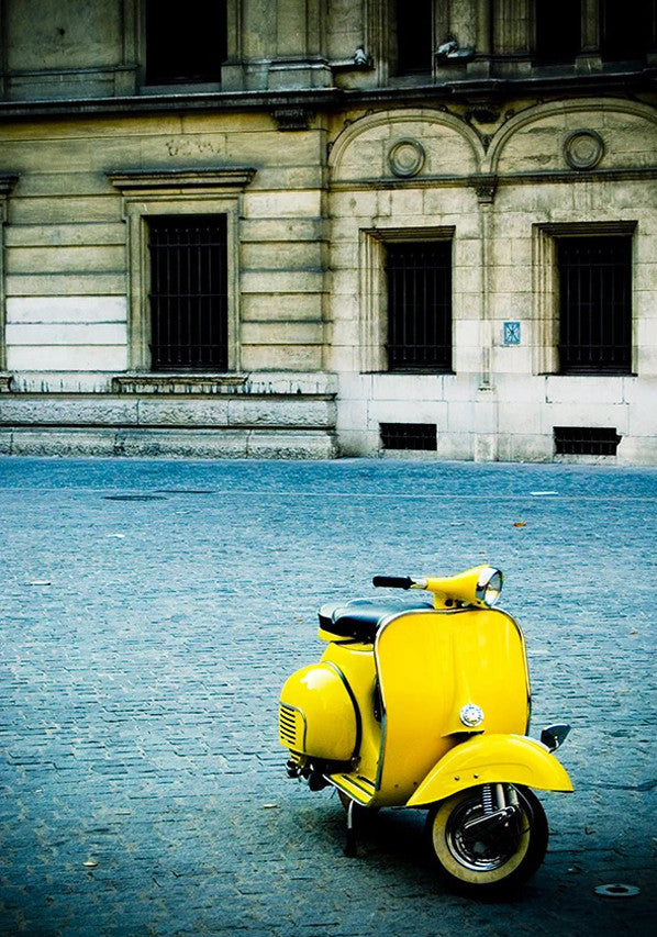 Italy Yellow Vespa Wall Print