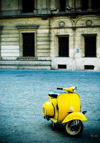 Italy Yellow Vespa Wall Print