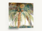 Coconut Palm Canopy, tropical coconut palm tree painting, landscape canvas wall art print ready to hang