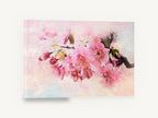 Blush Apple Blossom Branch, pink apple blossom branch textured artwork, floral canvas wall art print ready to hang